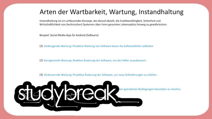 128 - Arten der Wartbarkeit, Wartung, Instandhaltung